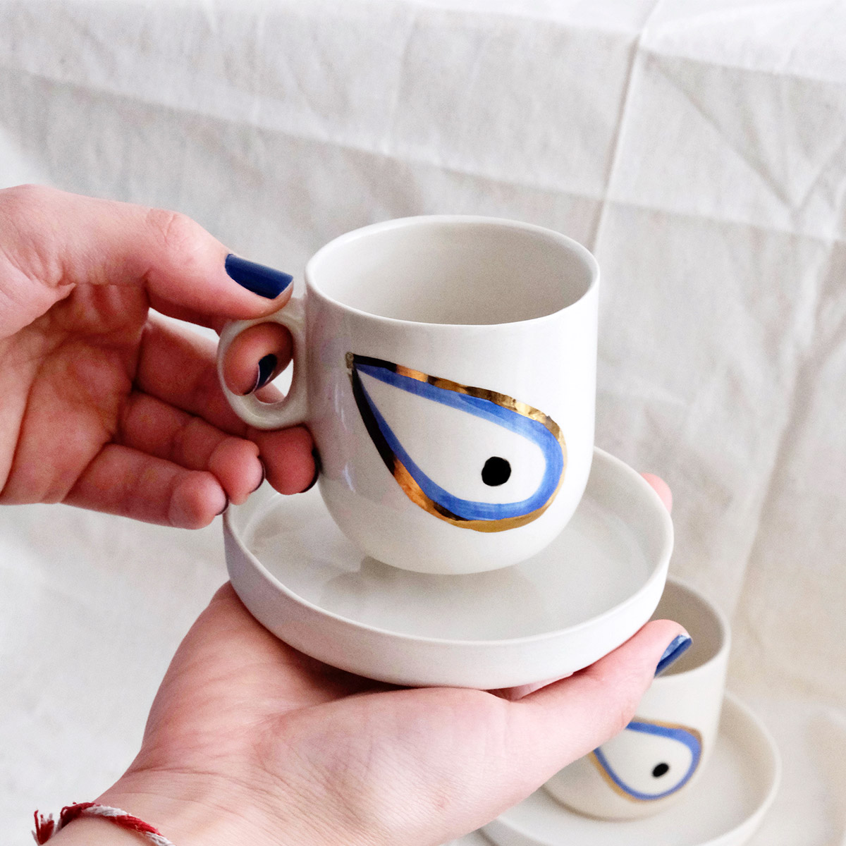Coffee Mug with Golden Details, Mamezon Ceramics