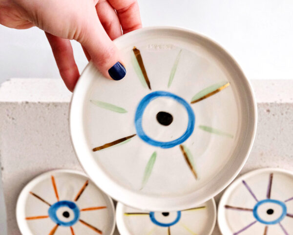 yesil-nazar-boncugu-desenli-altin-dekorlu-porselen-tabak Yeşil Nazar Boncuğu Desenli Altın Dekorlu Stoneware Tabak