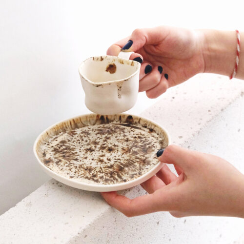 Telve Desenli Stoneware Türk Kahvesi & Espresso Fincanı Seti